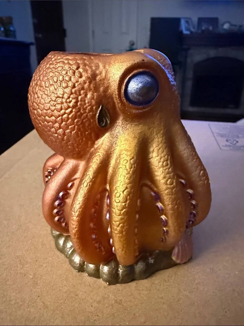 Metallic Gold Resin Octopus Accent Vase - Home Accents